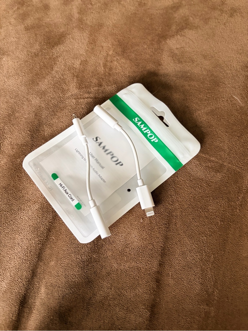 SAMPOP White Lightning to 3.5mm Headphone Adapter - 2 Pack